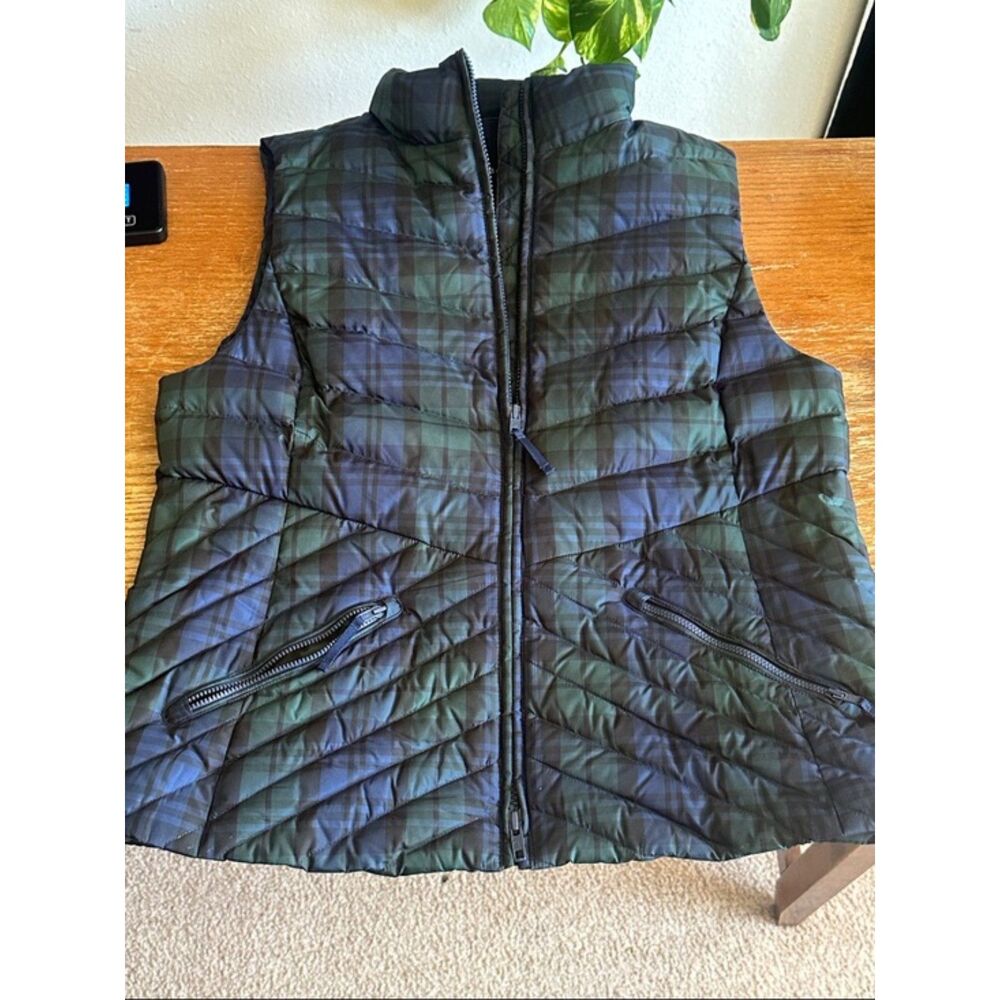 Talbots Tartan Plaid Down Puffer Vest Womens Large Layer Zip Up Transitional - Picture 6 of 12